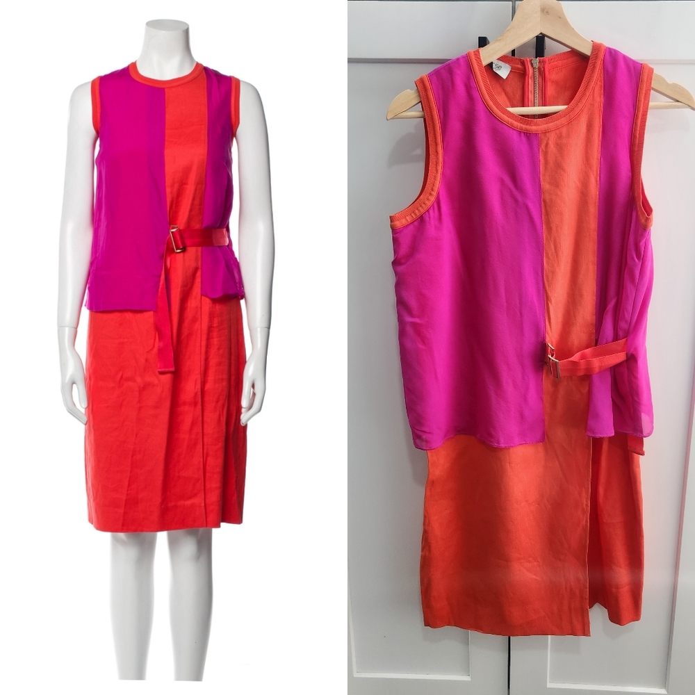 Per Se by Carlisle Silk Sleeveless Orange Pink Dress 4